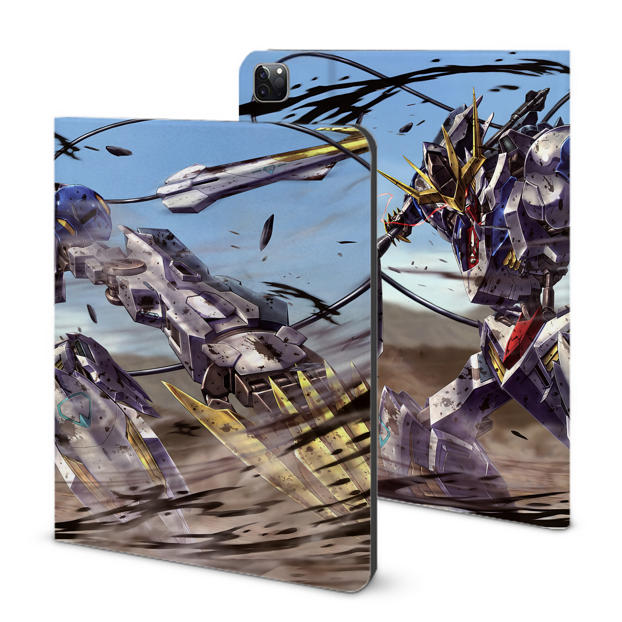 （画像用） 機動戦士ガンダム Mobile Suit Gundam IPad ケース ブック型 PUレザー TPU 耐衝撃 軽量 薄型 ペン収納なし 全面保護 IPad 各モデル対応